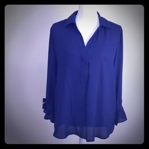 MICHAEL KORS NAVY BLUE BLOUSE